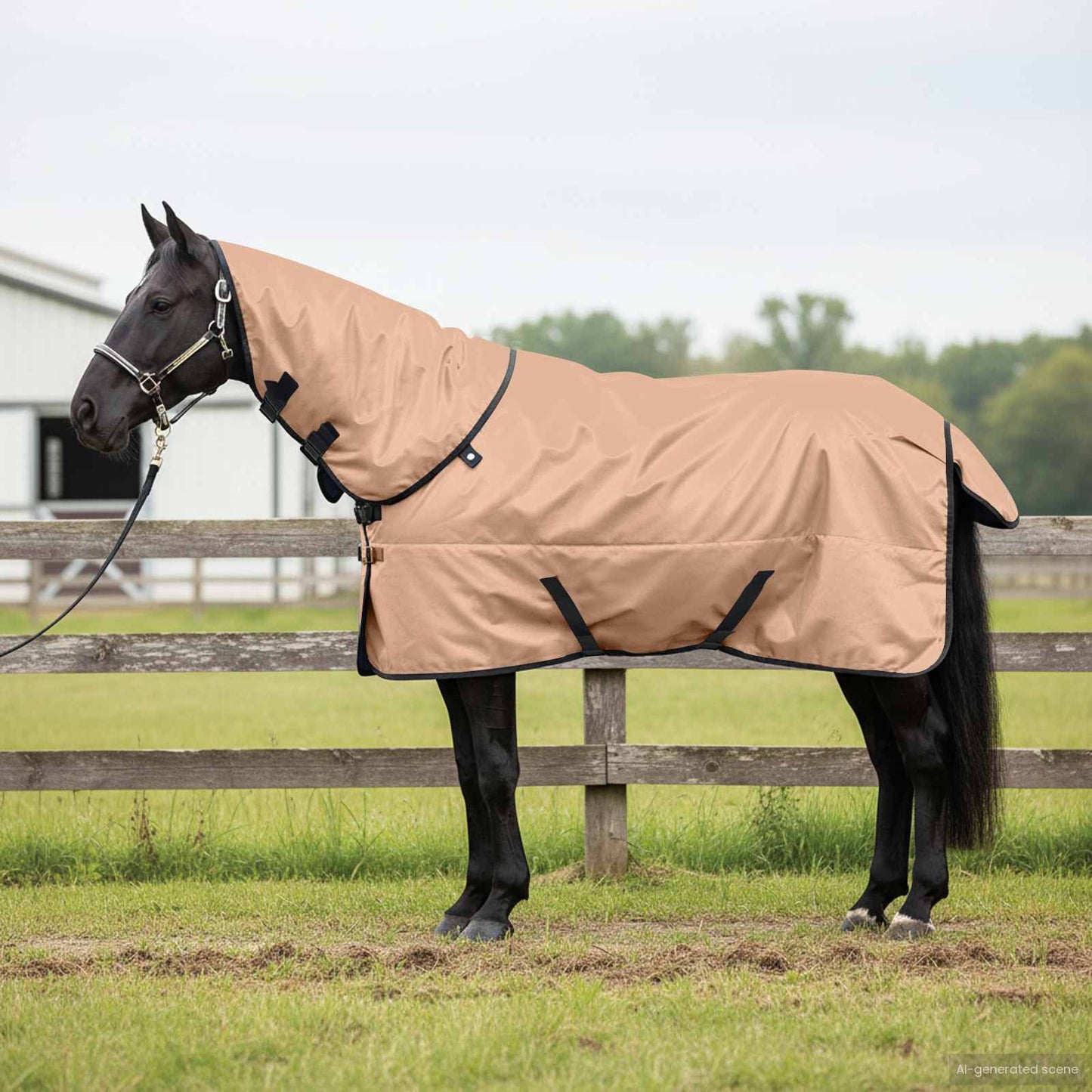 vidaXL Horse Blanket Cappuccino 165 cm Polyester 1