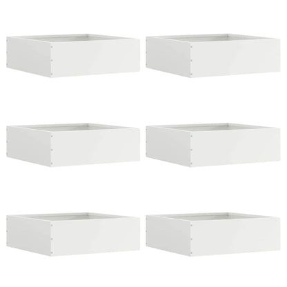 vidaXL Lawn Edging 6 pcs 40 x 40 x 13 cm Steel White 1