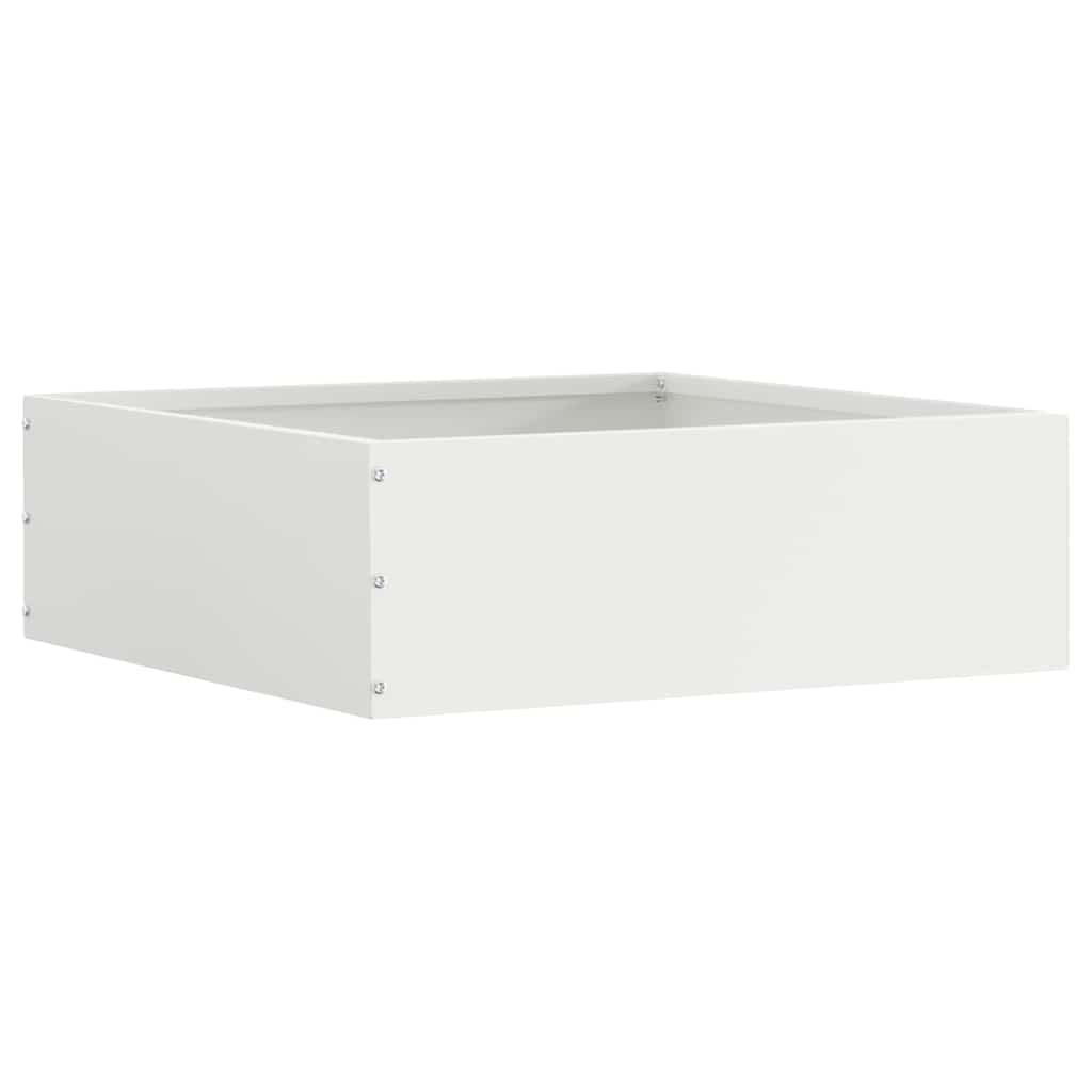 vidaXL Lawn Edging 6 pcs 40 x 40 x 13 cm Steel White 3