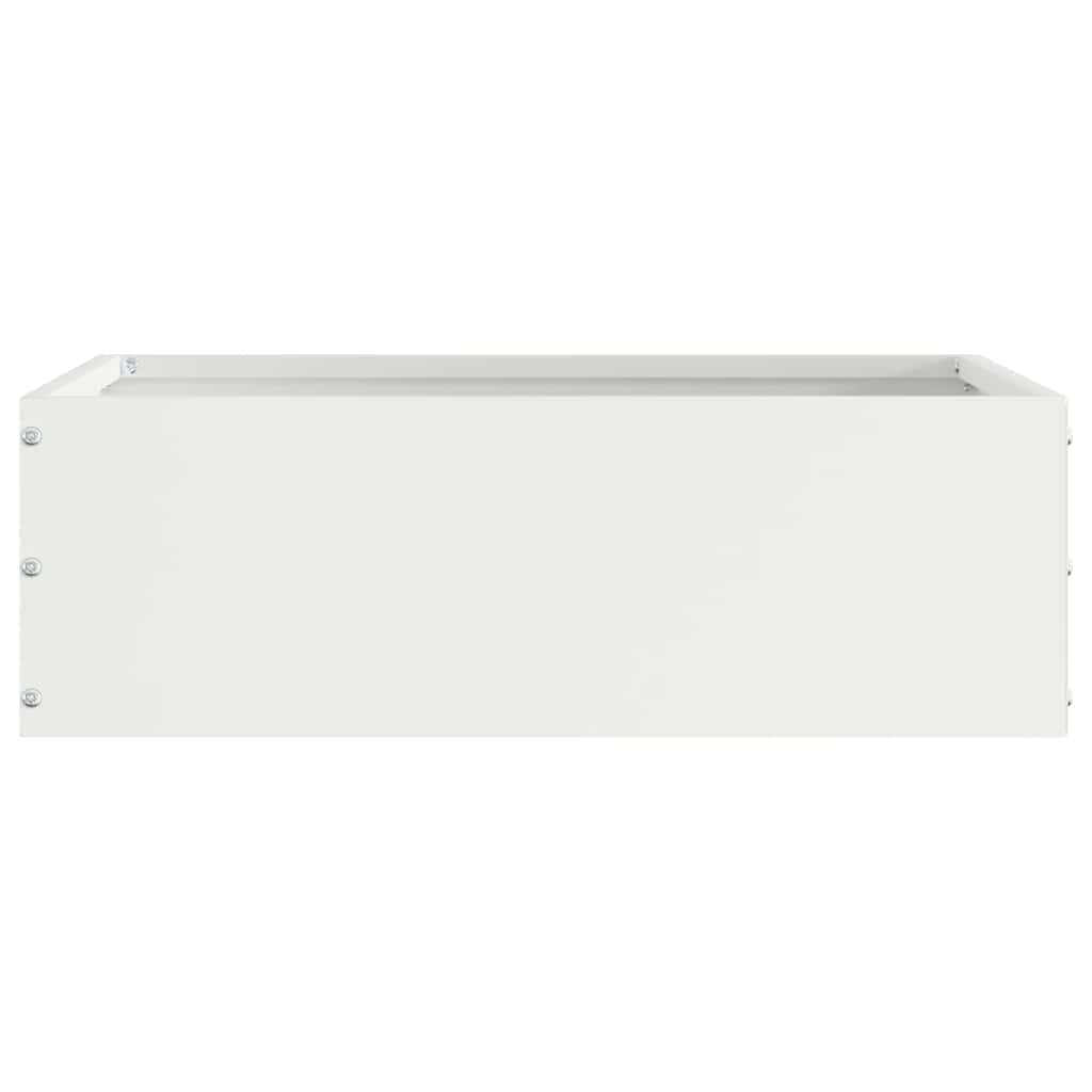vidaXL Lawn Edging 6 pcs 40 x 40 x 13 cm Steel White 4