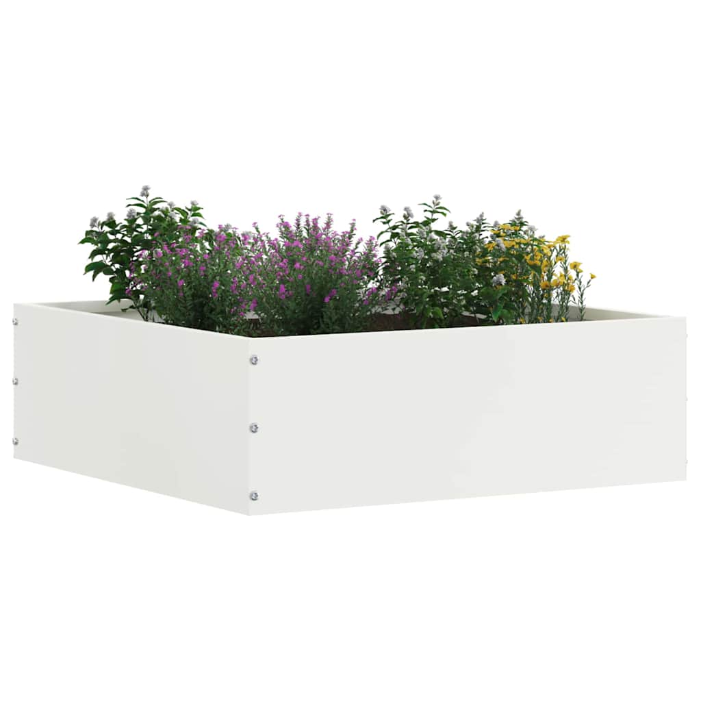 vidaXL Lawn Edging 6 pcs 40 x 40 x 13 cm Steel White 2
