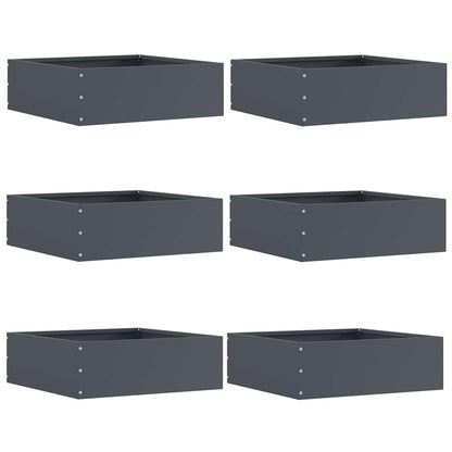 vidaXL Lawn Edging 6 pcs 40 x 40 x 13 cm Steel Anthracite 1