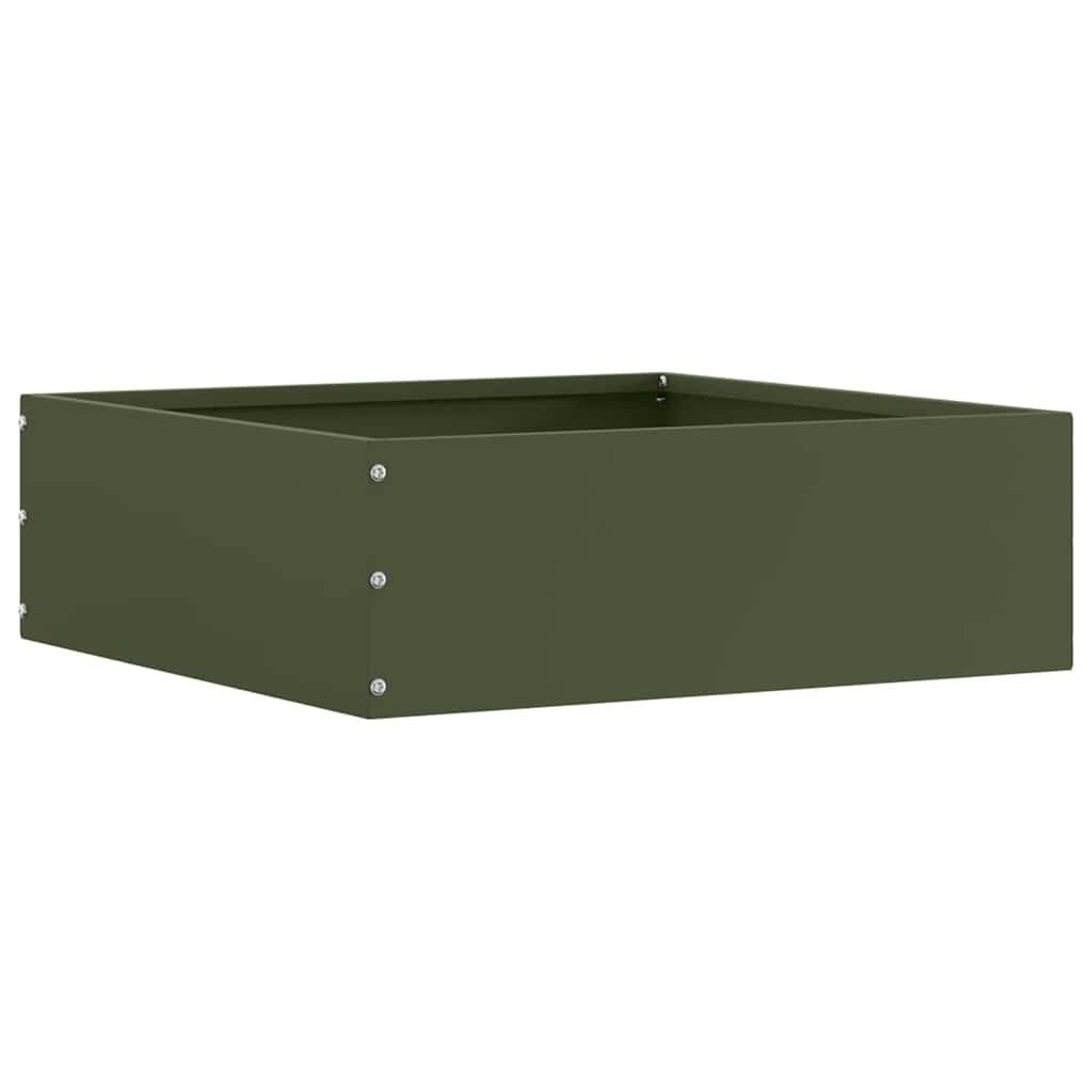 vidaXL Lawn Edging 6 pcs 40 x 40 x 13 cm Steel Olive Green 3