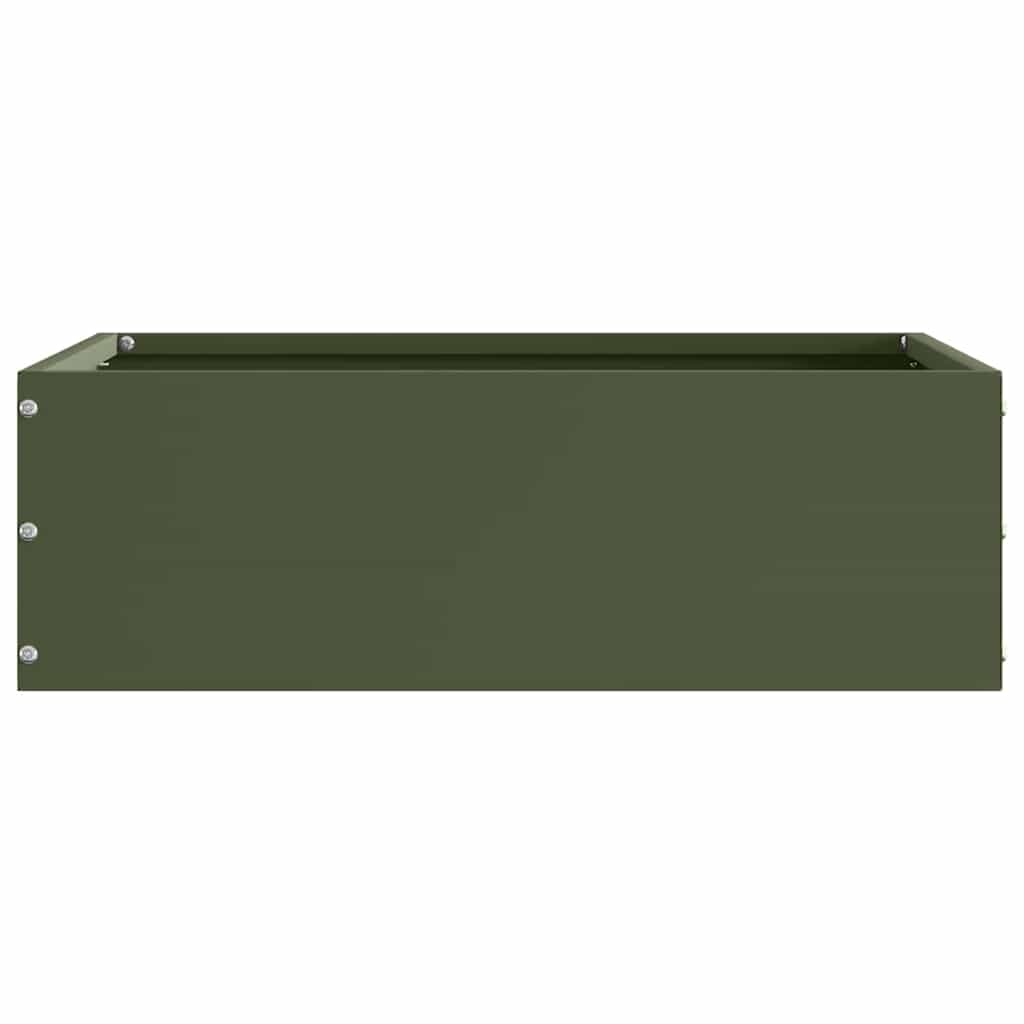 vidaXL Lawn Edging 6 pcs 40 x 40 x 13 cm Steel Olive Green 4