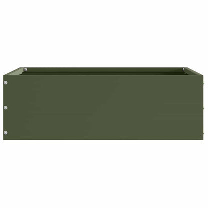 vidaXL Lawn Edging 6 pcs 40 x 40 x 13 cm Steel Olive Green 4