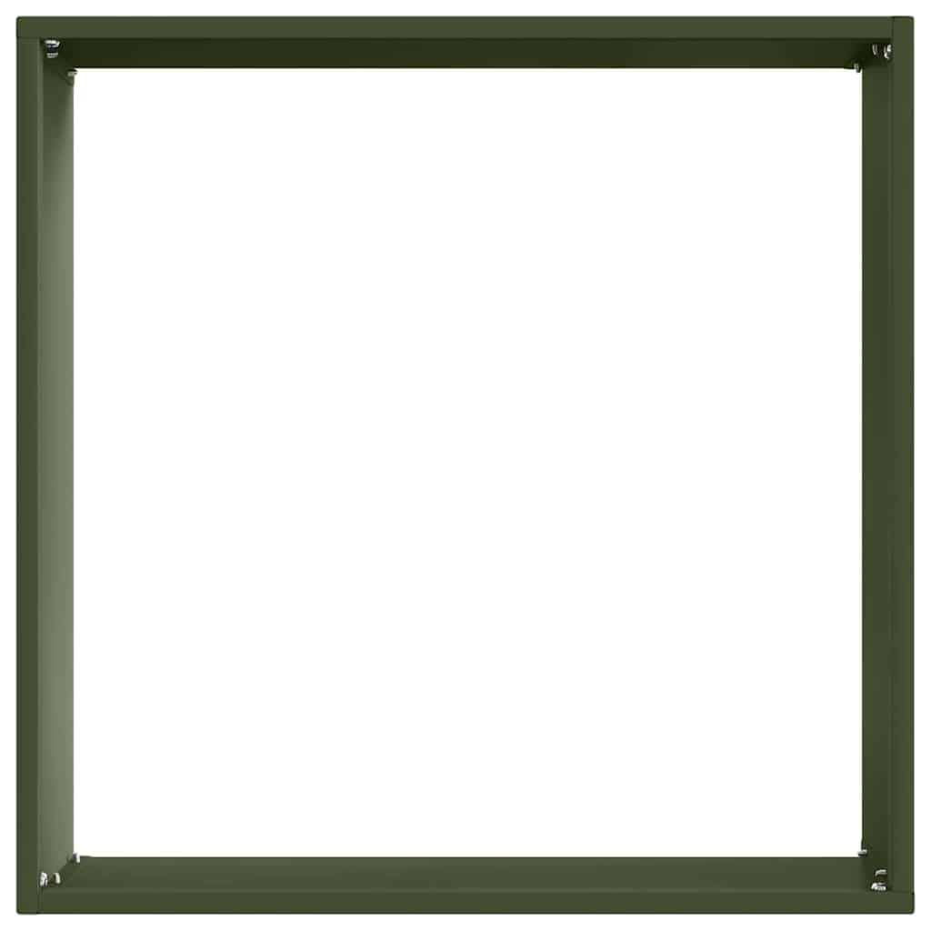 vidaXL Lawn Edging 6 pcs 40 x 40 x 13 cm Steel Olive Green 5