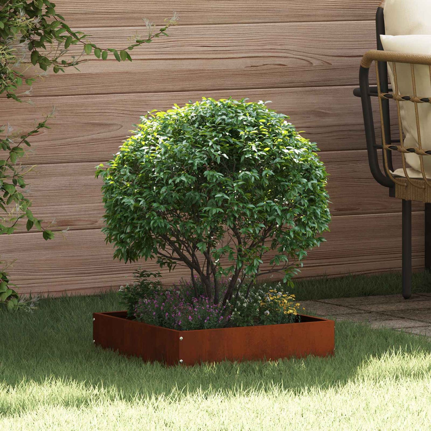 vidaXL Lawn Edging 6 pcs 40 x 40 x 13 cm Rusty 1