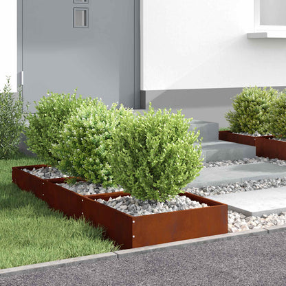 vidaXL Lawn Edging 6 pcs 40 x 40 x 13 cm Rusty 4