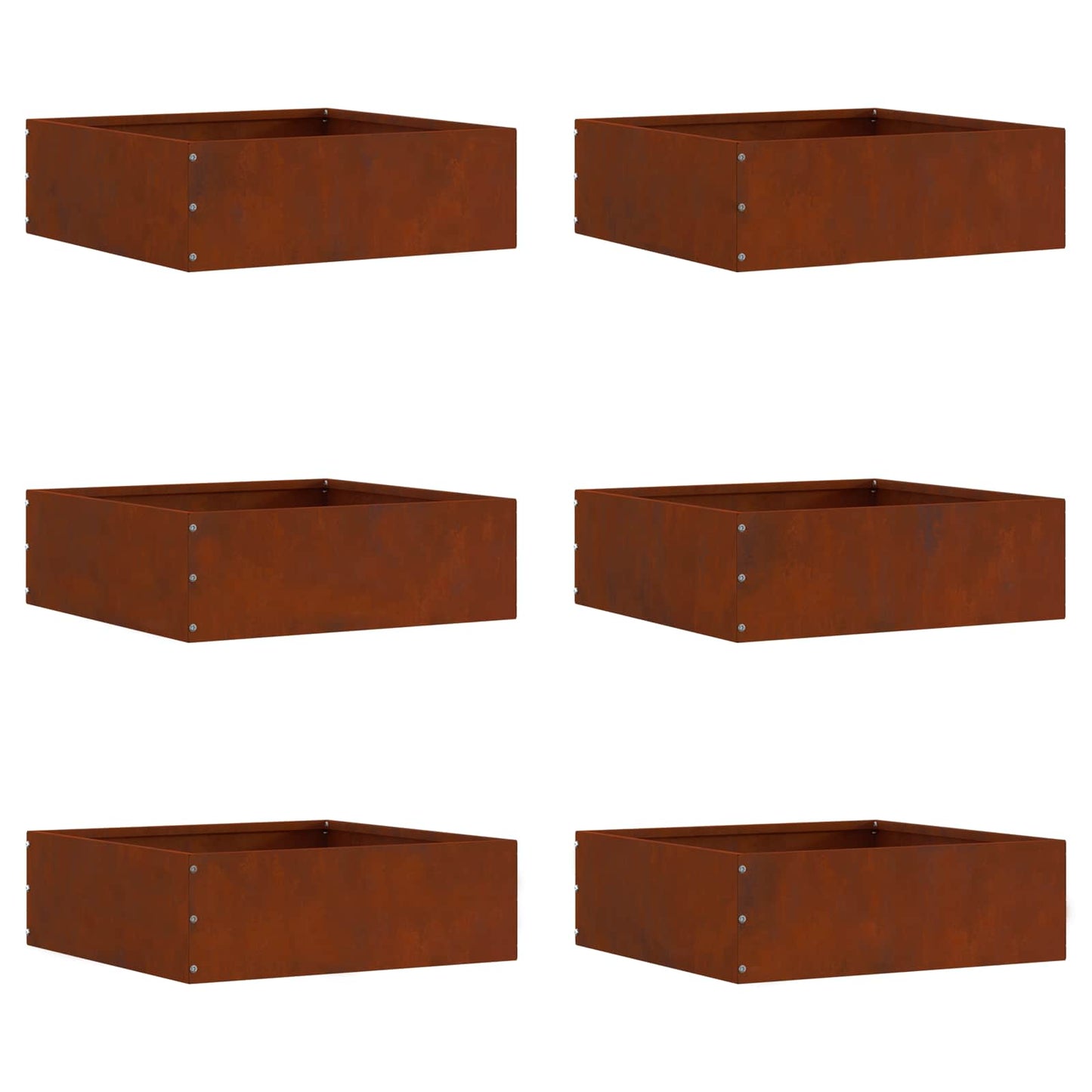 vidaXL Lawn Edging 6 pcs 40 x 40 x 13 cm Rusty 2