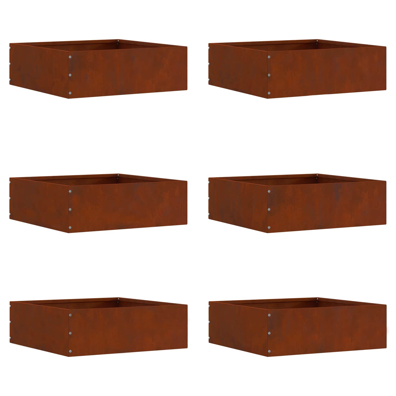 vidaXL Lawn Edging 6 pcs 40 x 40 x 13 cm Rusty 2