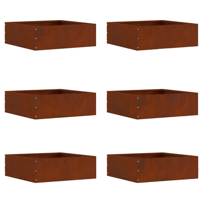 vidaXL Lawn Edging 6 pcs 40 x 40 x 13 cm Rusty 2