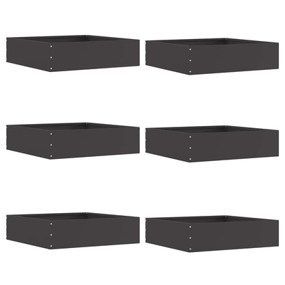 vidaXL Lawn Edging 6 pcs 50 x 50 x 13 cm Steel Black 1