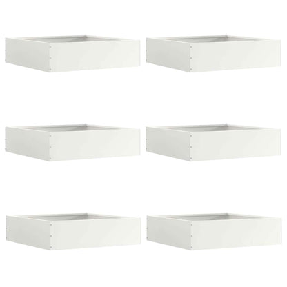 vidaXL Lawn Edging 6 pcs 50 x 50 x 13 cm Steel White 1