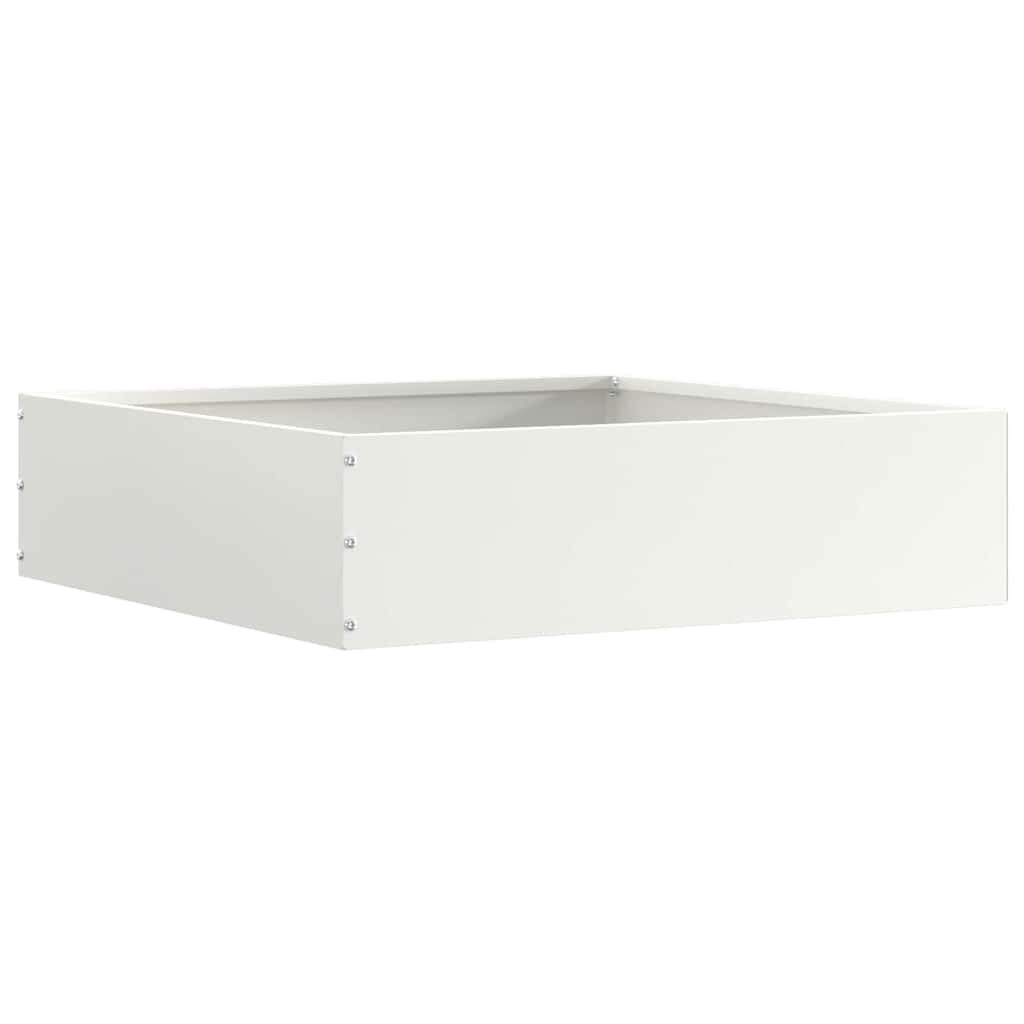 vidaXL Lawn Edging 6 pcs 50 x 50 x 13 cm Steel White 3