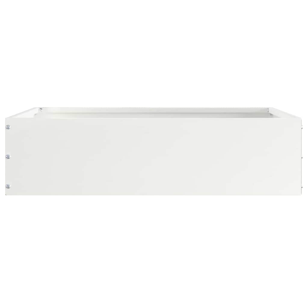 vidaXL Lawn Edging 6 pcs 50 x 50 x 13 cm Steel White 4