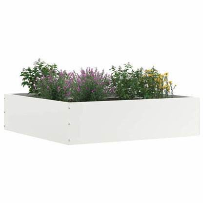 vidaXL Lawn Edging 6 pcs 50 x 50 x 13 cm Steel White 2