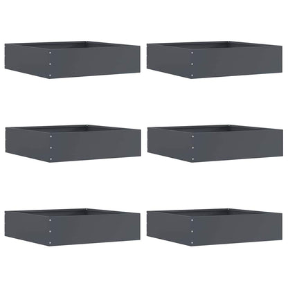 vidaXL Lawn Edging 6 pcs 50 x 50 x 13 cm Steel Anthracite 1