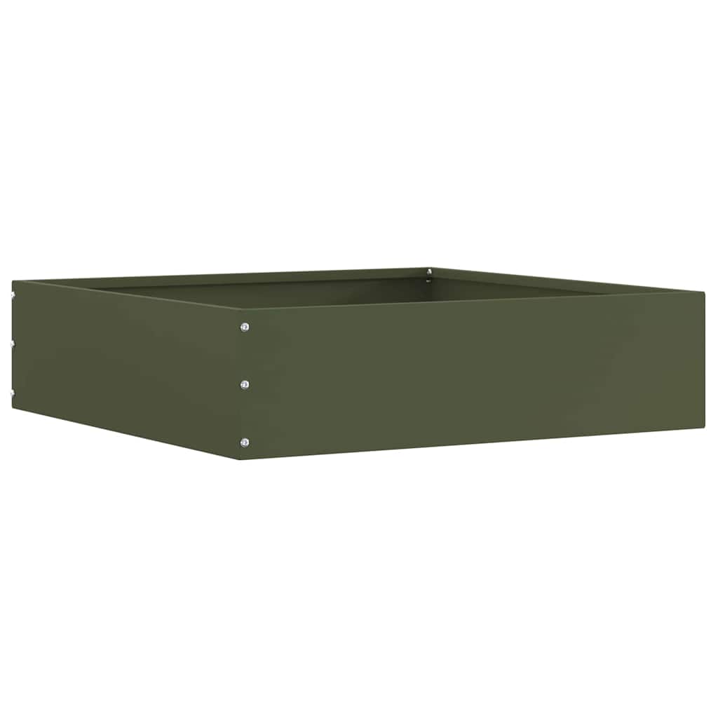 vidaXL Lawn Edging 6 pcs 50 x 50 x 13 cm Steel Olive Green 3
