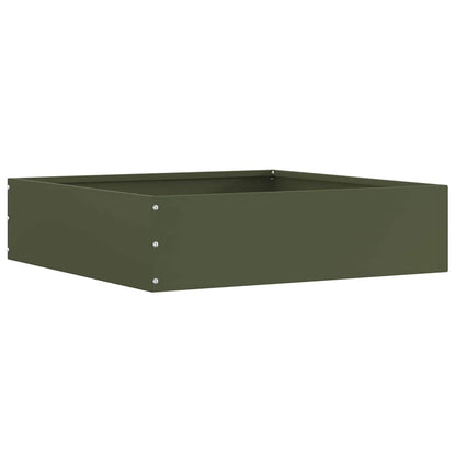 vidaXL Lawn Edging 6 pcs 50 x 50 x 13 cm Steel Olive Green 3