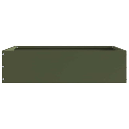 vidaXL Lawn Edging 6 pcs 50 x 50 x 13 cm Steel Olive Green 4