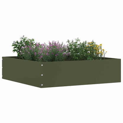 vidaXL Lawn Edging 6 pcs 50 x 50 x 13 cm Steel Olive Green 2