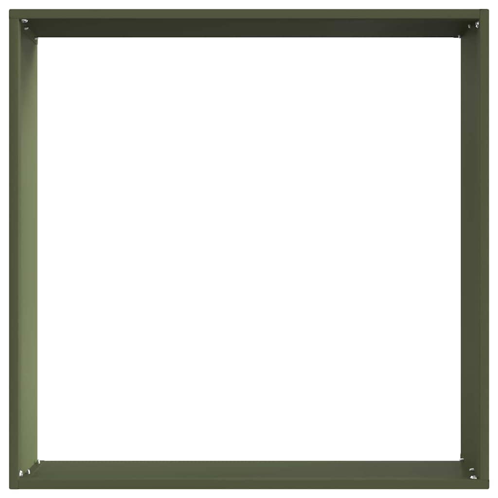vidaXL Lawn Edging 6 pcs 50 x 50 x 13 cm Steel Olive Green 5