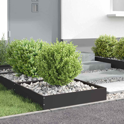 vidaXL Lawn Edging 6 pcs 60 x 60 x 13 cm Steel Black 4