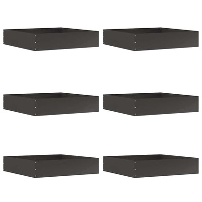 vidaXL Lawn Edging 6 pcs 60 x 60 x 13 cm Steel Black 2