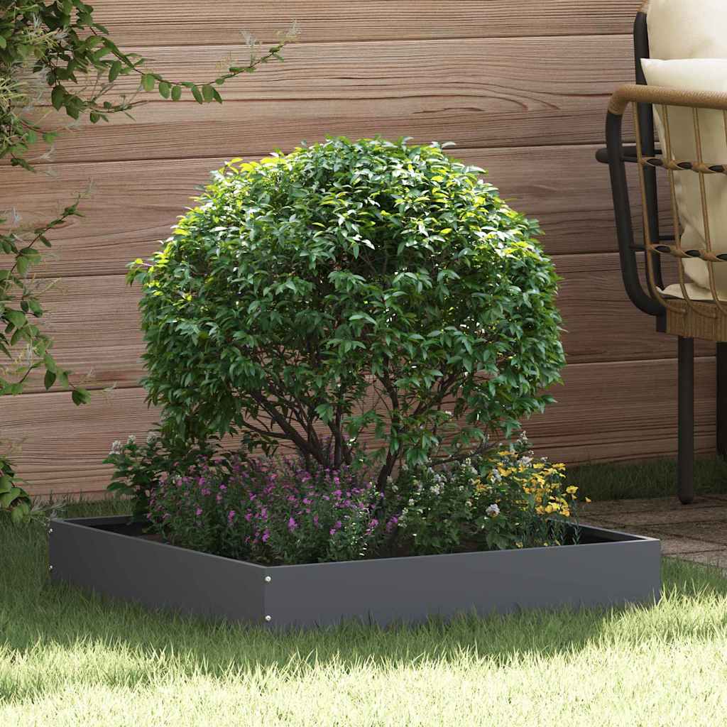 vidaXL Lawn Edging 6 pcs 60 x 60 x 13 cm Steel Anthracite 1