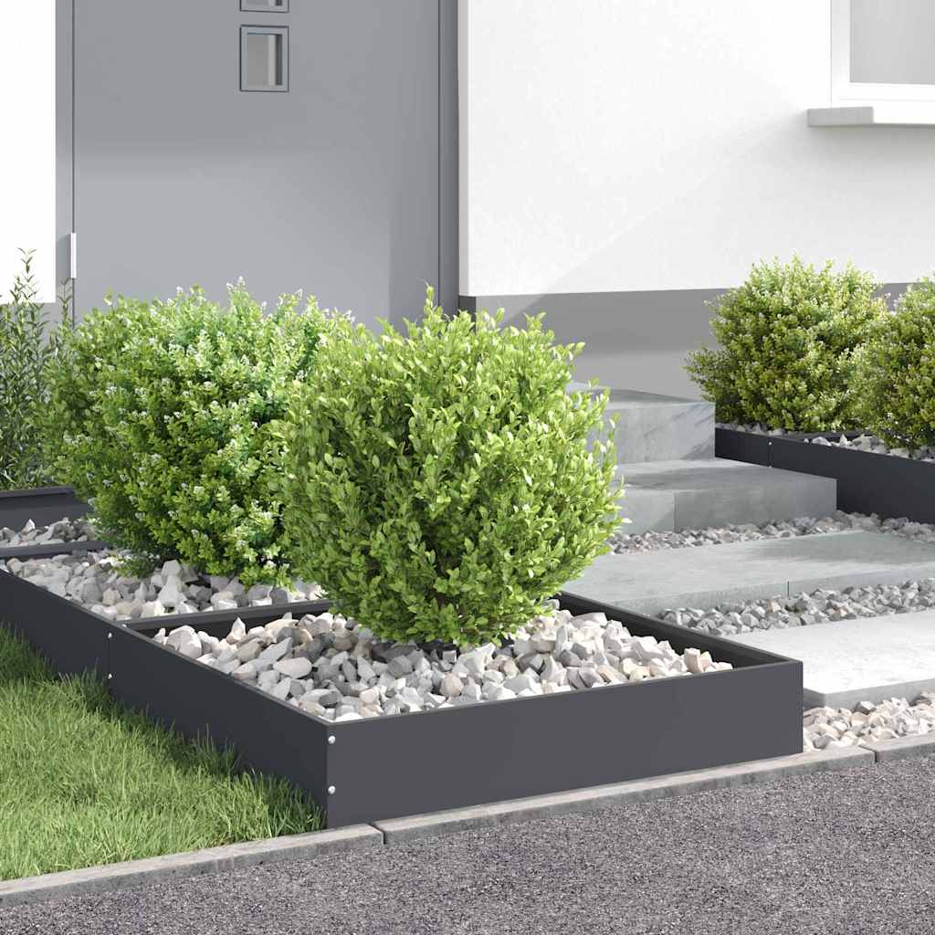 vidaXL Lawn Edging 6 pcs 60 x 60 x 13 cm Steel Anthracite 4