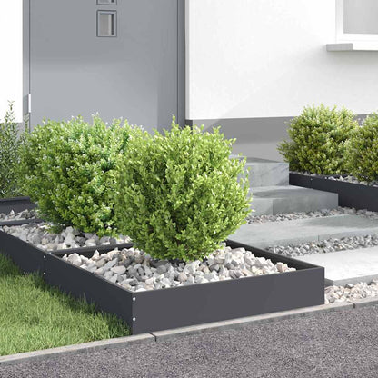 vidaXL Lawn Edging 6 pcs 60 x 60 x 13 cm Steel Anthracite 4