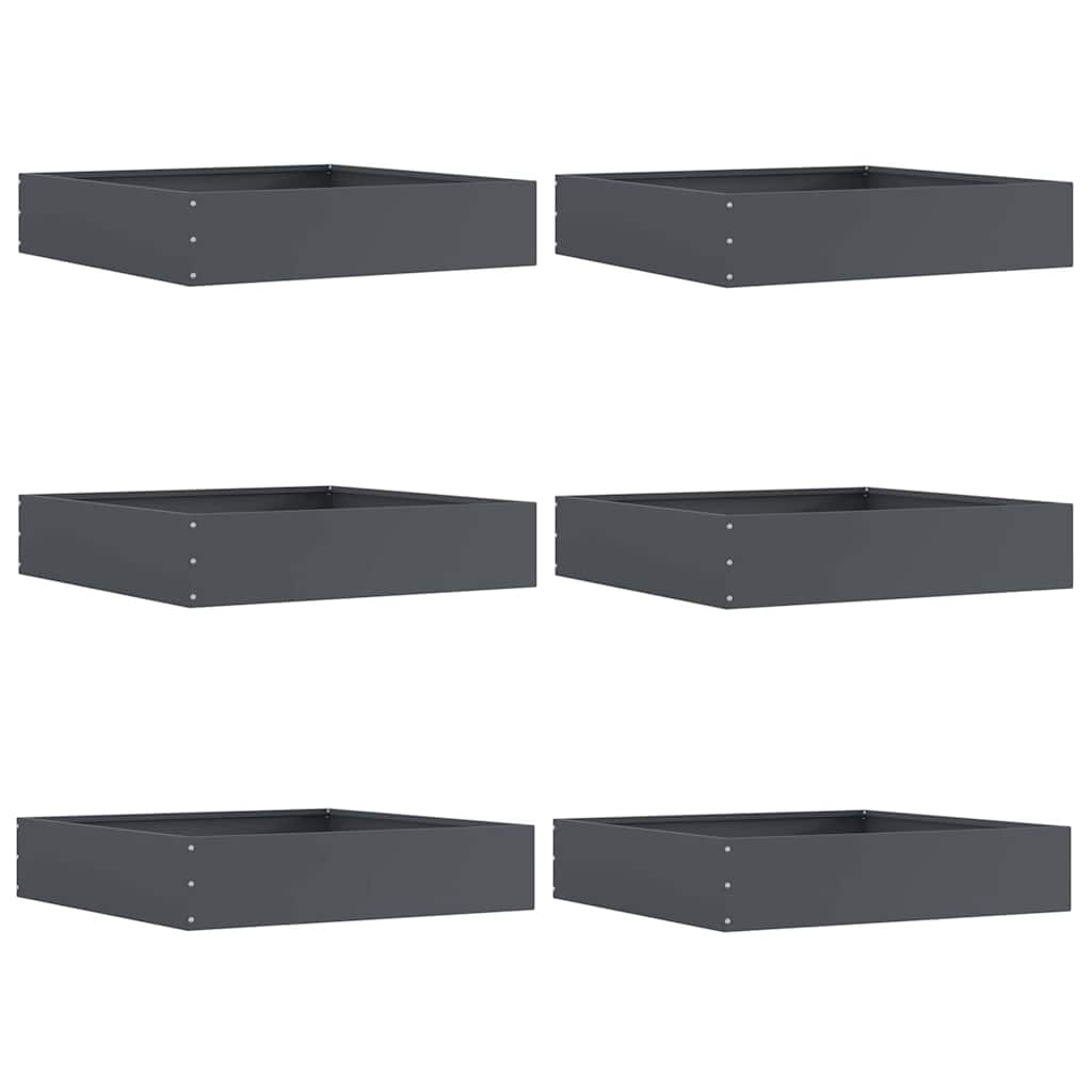 vidaXL Lawn Edging 6 pcs 60 x 60 x 13 cm Steel Anthracite 2