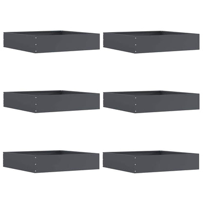 vidaXL Lawn Edging 6 pcs 60 x 60 x 13 cm Steel Anthracite 2