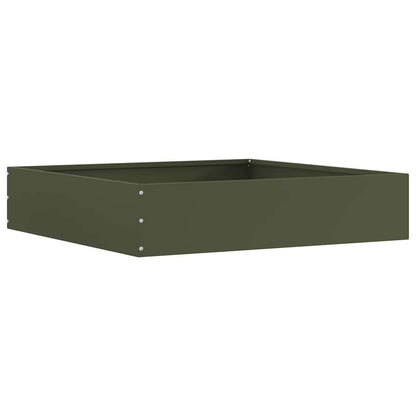 vidaXL Lawn Edging 6 pcs 60 x 60 x 13 cm Steel Olive Green 5