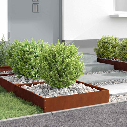 vidaXL Lawn Edging 6 pcs 60 x 60 x 13 cm Rusty 4