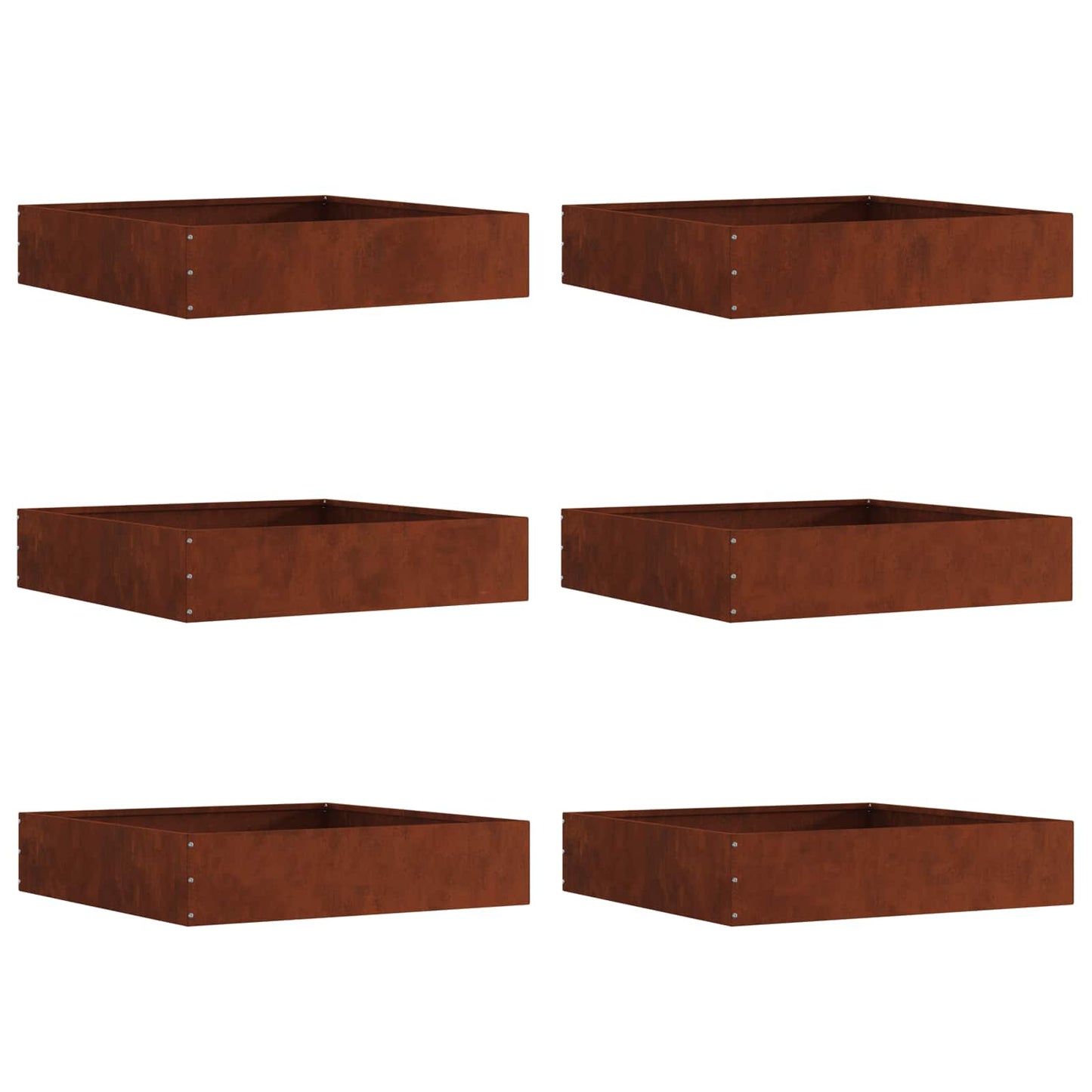 vidaXL Lawn Edging 6 pcs 60 x 60 x 13 cm Rusty 2