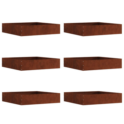 vidaXL Lawn Edging 6 pcs 60 x 60 x 13 cm Rusty 2