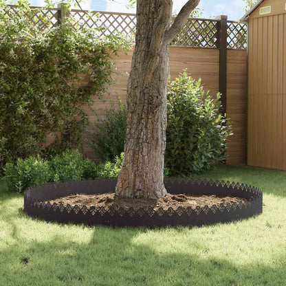 vidaXL Lawn Edgings 10 pcs 103 x 0.05 x 22 cm Steel Black 4