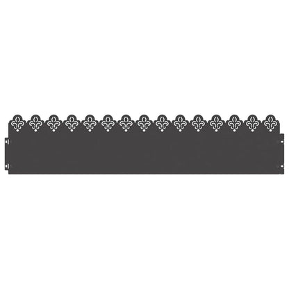 vidaXL Lawn Edgings 10 pcs 103 x 0.05 x 22 cm Steel Black 2