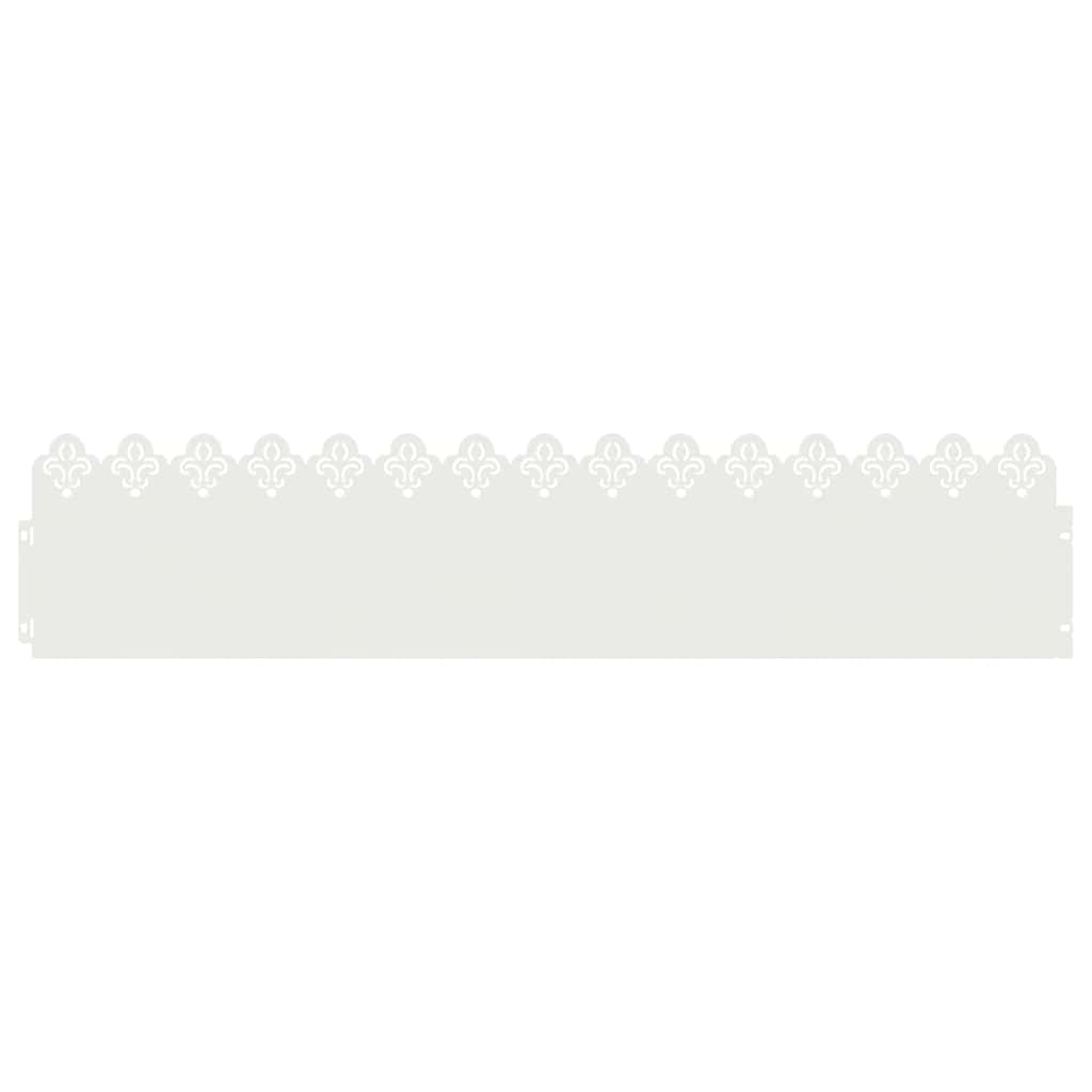 vidaXL Lawn Edgings 10 pcs 103 x 0.05 x 22 cm Steel White 2