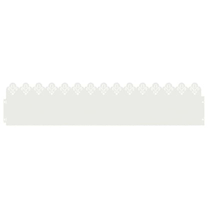 vidaXL Lawn Edgings 10 pcs 103 x 0.05 x 22 cm Steel White 2