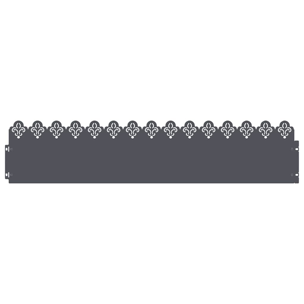 vidaXL Lawn Edgings 10 pcs 103 x 0.05 x 22 cm Steel Anthracite 2