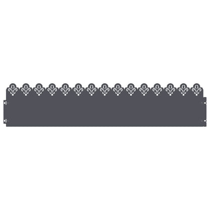 vidaXL Lawn Edgings 10 pcs 103 x 0.05 x 22 cm Steel Anthracite 2