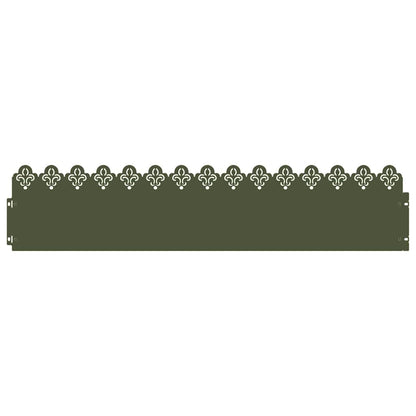 vidaXL Lawn Edgings 10 pcs 103 x 0.05 x 22 cm Steel Olive Green 2