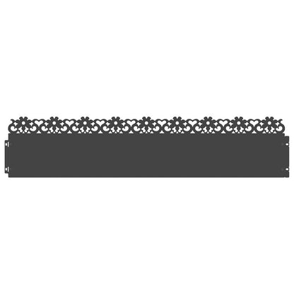 vidaXL Lawn Edgings 10 pcs 103 x 0.05 x 22 cm Steel Black 2