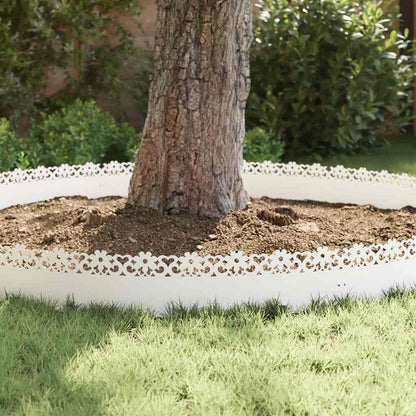 vidaXL Lawn Edgings 10 pcs 103 x 0.05 x 22 cm Steel White 5