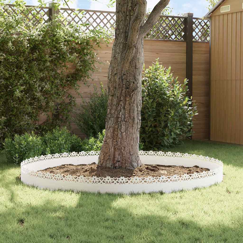 vidaXL Lawn Edgings 10 pcs 103 x 0.05 x 22 cm Steel White 4