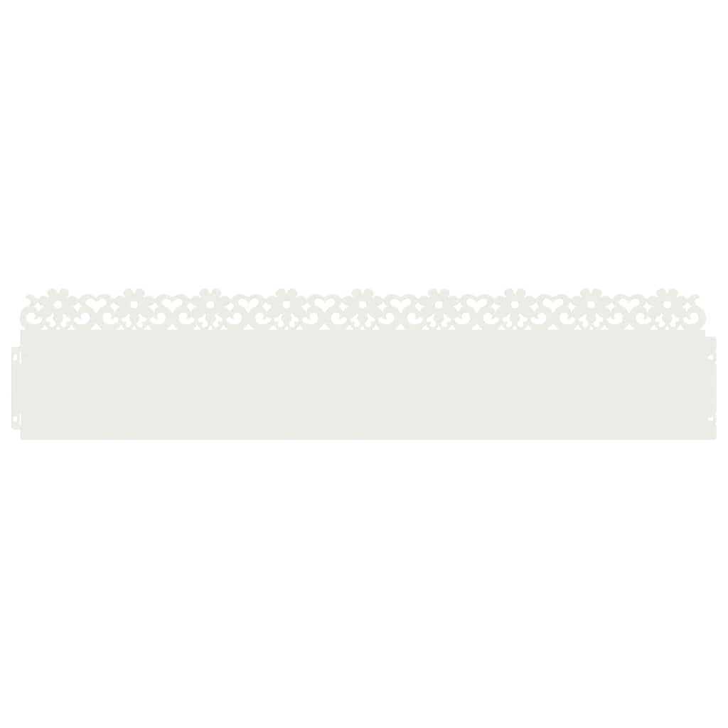 vidaXL Lawn Edgings 10 pcs 103 x 0.05 x 22 cm Steel White 2