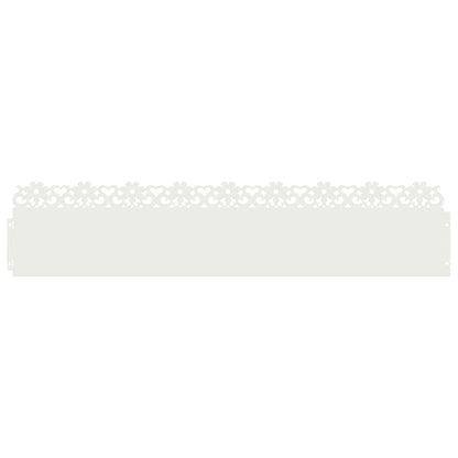 vidaXL Lawn Edgings 10 pcs 103 x 0.05 x 22 cm Steel White 2