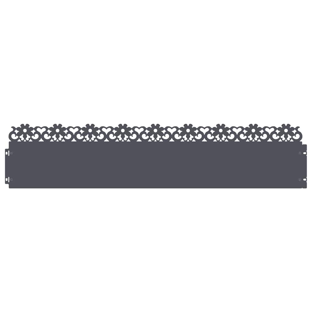 vidaXL Lawn Edgings 10 pcs 103 x 0.05 x 22 cm Steel Anthracite 2